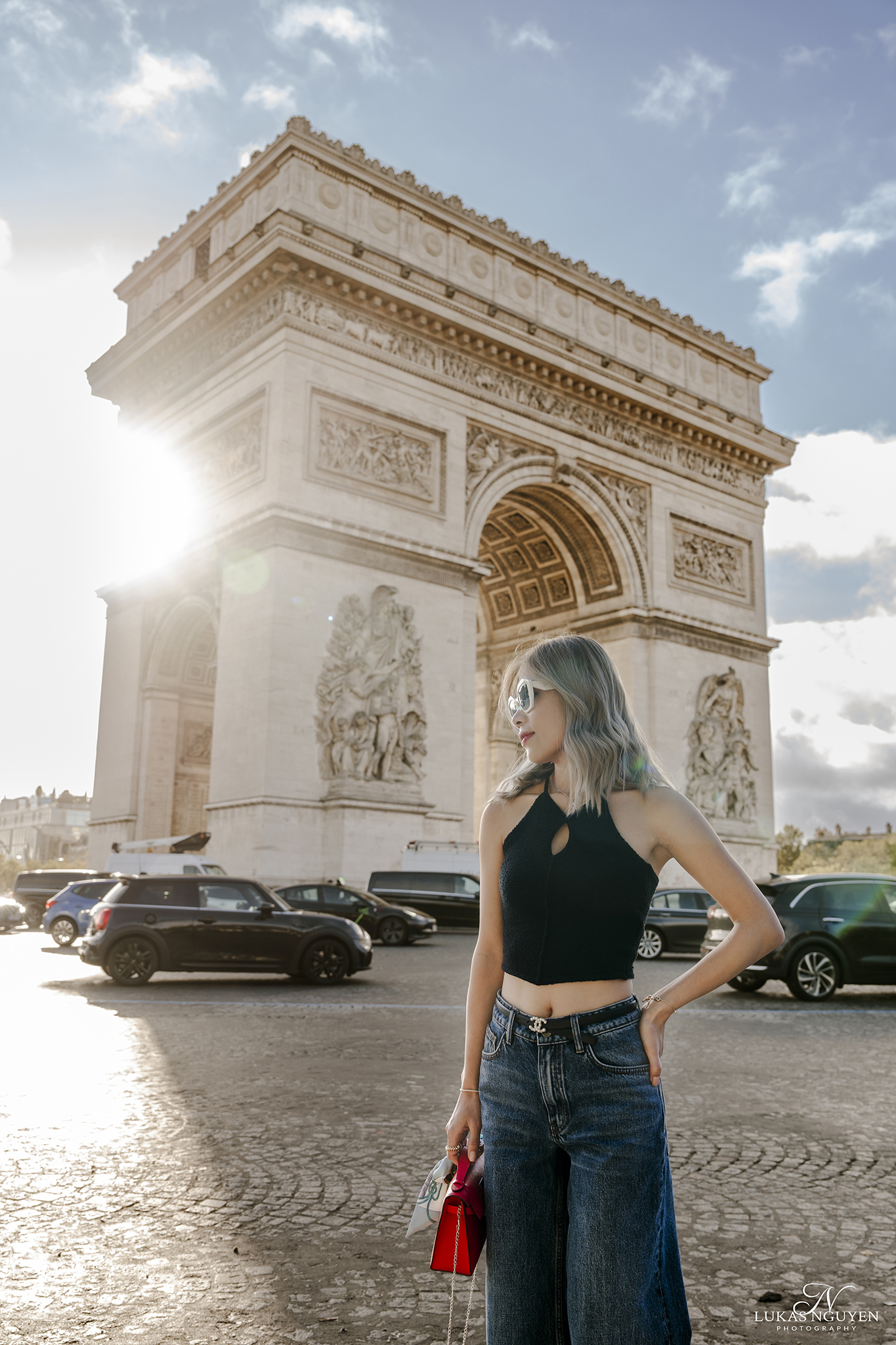 Luxury wedding dress in Paris photoshoot